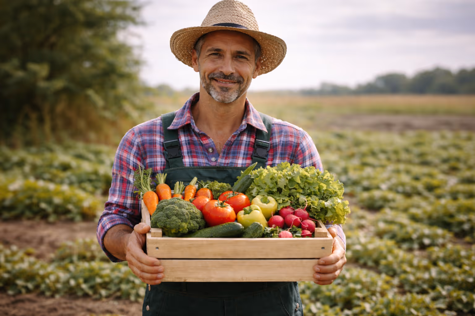 image of fresh produce on a farmer's market table